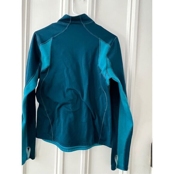 Patagonia teal and turquoise 1/4 zip fleece top S - Picture 2 of 4